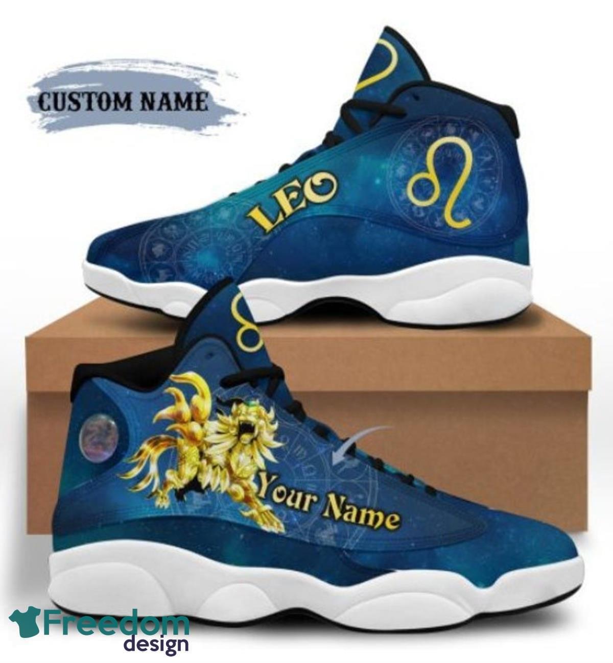 Leo Zodiac Air Jordan 13 Custom Name Sneakers Best Gift For Men And Women Product Photo 1