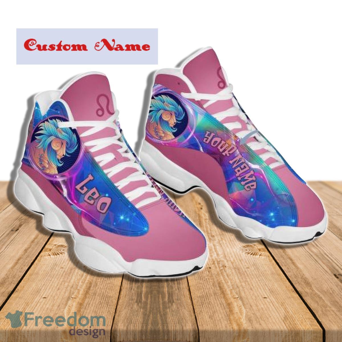 Leo Zodiac In Pink Pattern Air Jordan 13 Custom Name Sneakers Best Gift For Men And Women Product Photo 1