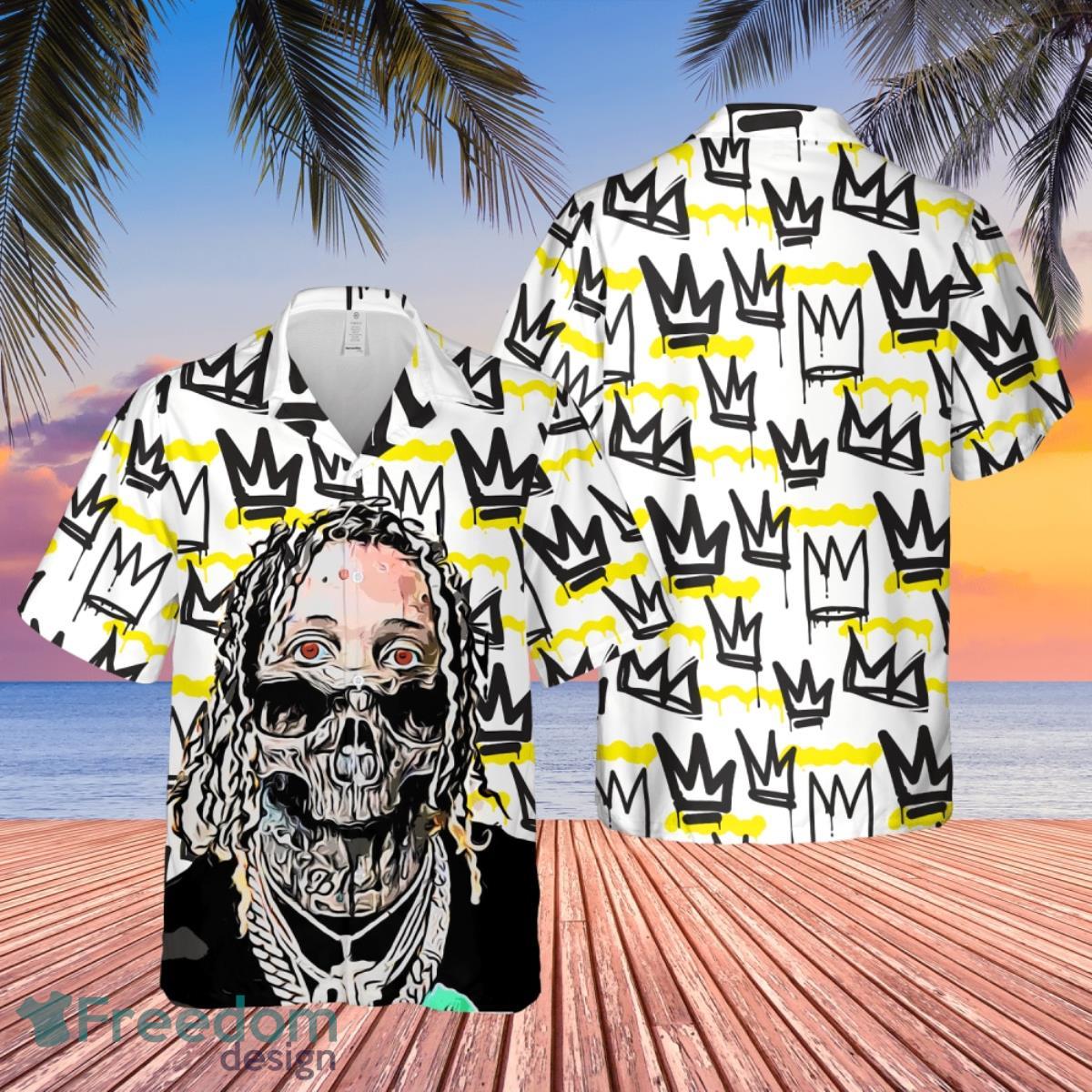 Lil Durk Hip Hop Rapper Crown Pattern Hawaiian Shirt Special Gift For Men And Women Product Photo 1