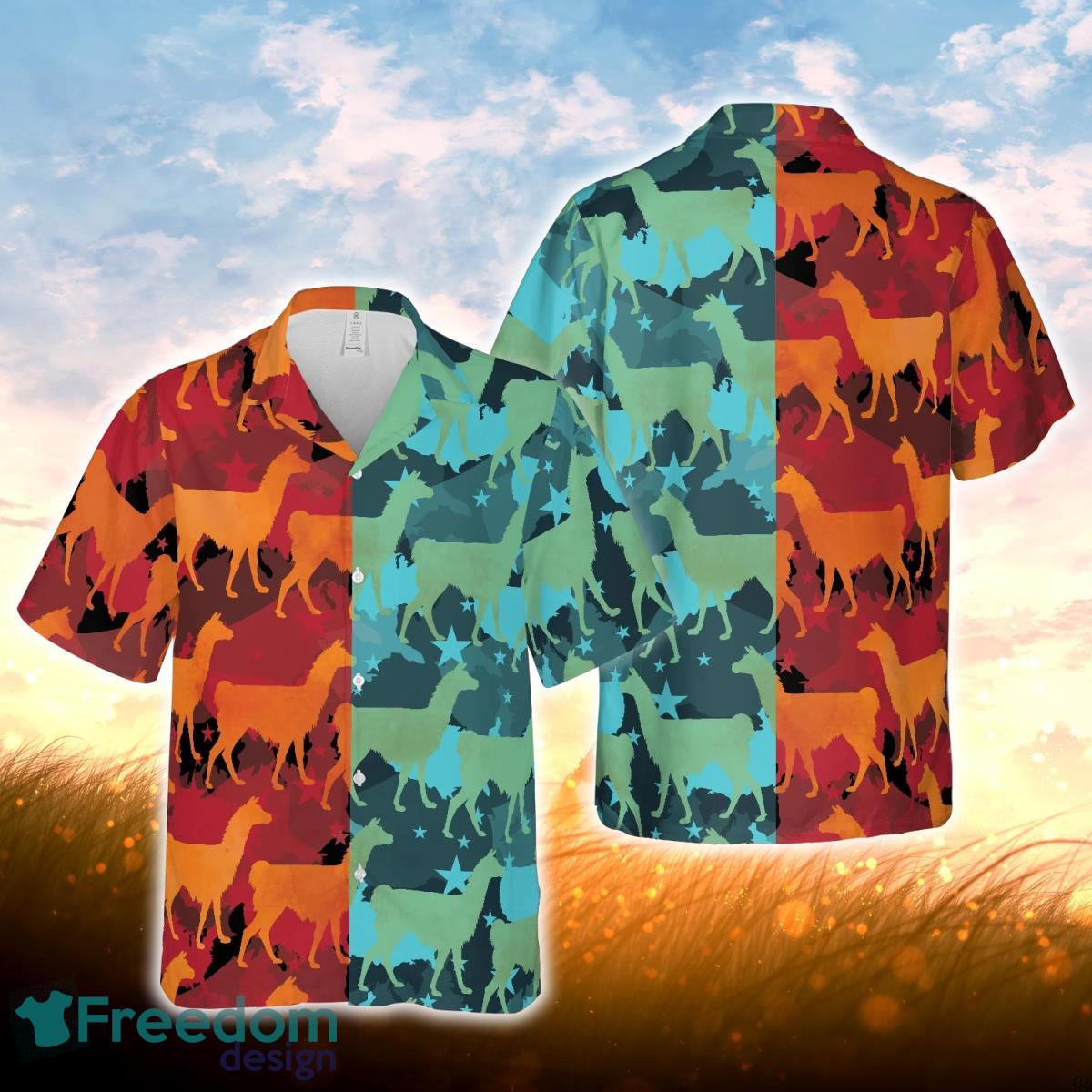 Llama Camo Hot And Cold All Over Printed 3D Hawaiian Shirt For Men Women Product Photo 1