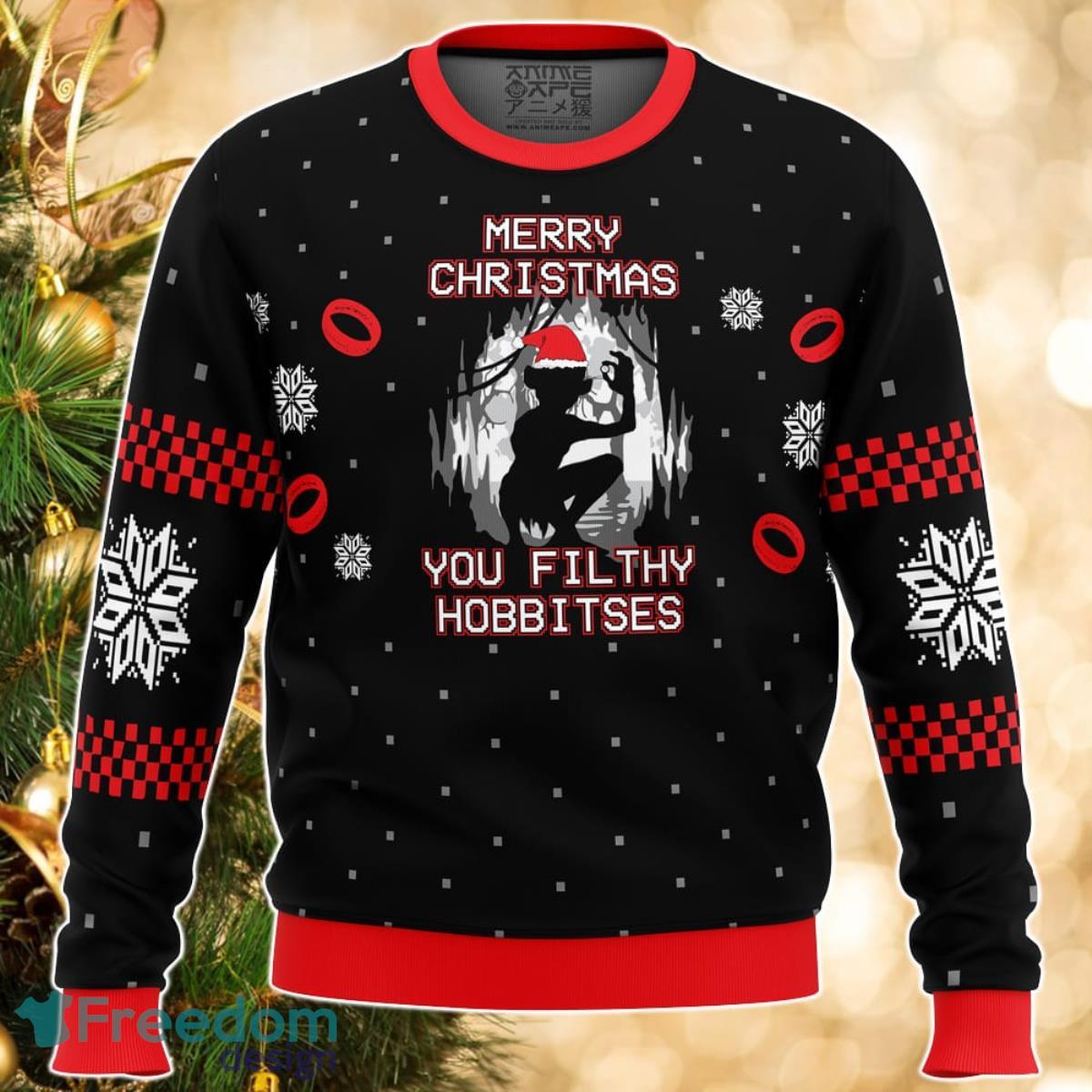 Lord of the Rings Filthy Hobitses Ugly Christmas Sweater Great Gift For Men Women Product Photo 1