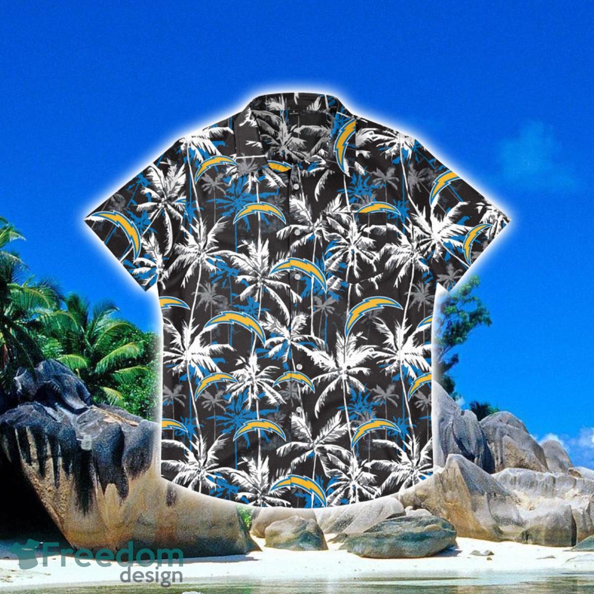 Los Angeles Chargers NFL Black Floral Hawaiian Shirt Special Gift For Fans Product Photo 1