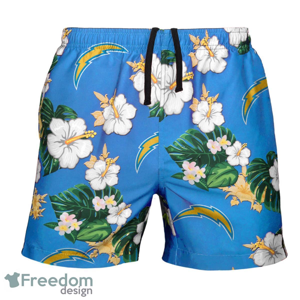 Los Angeles Chargers NFL Floral Hawaiian Shorts For Summer Beach Product Photo 1