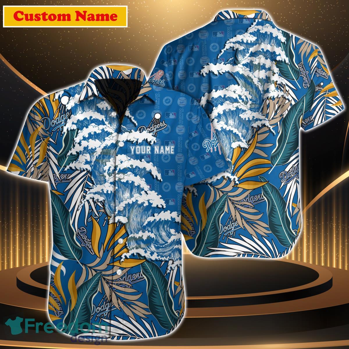 Los Angeles Dodgers MLB Hawaiian Shirt Ocean Hibiscus Custom Name
