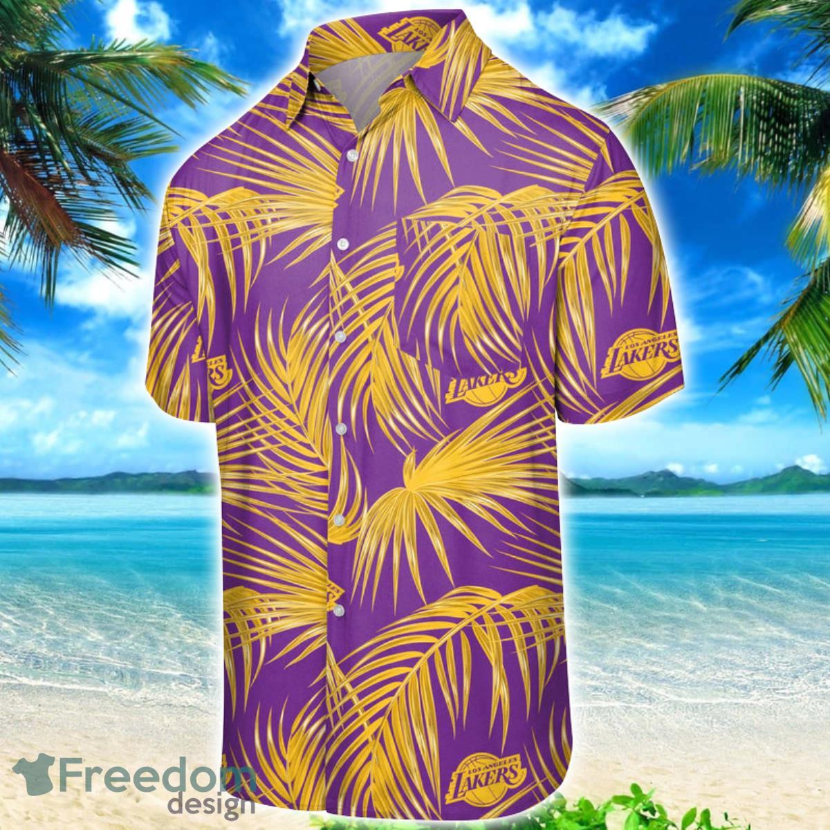 Los Angeles Lakers American Flag Logo Hawaiian Shirt Vacation Gift For Men  And Women Gift - Banantees