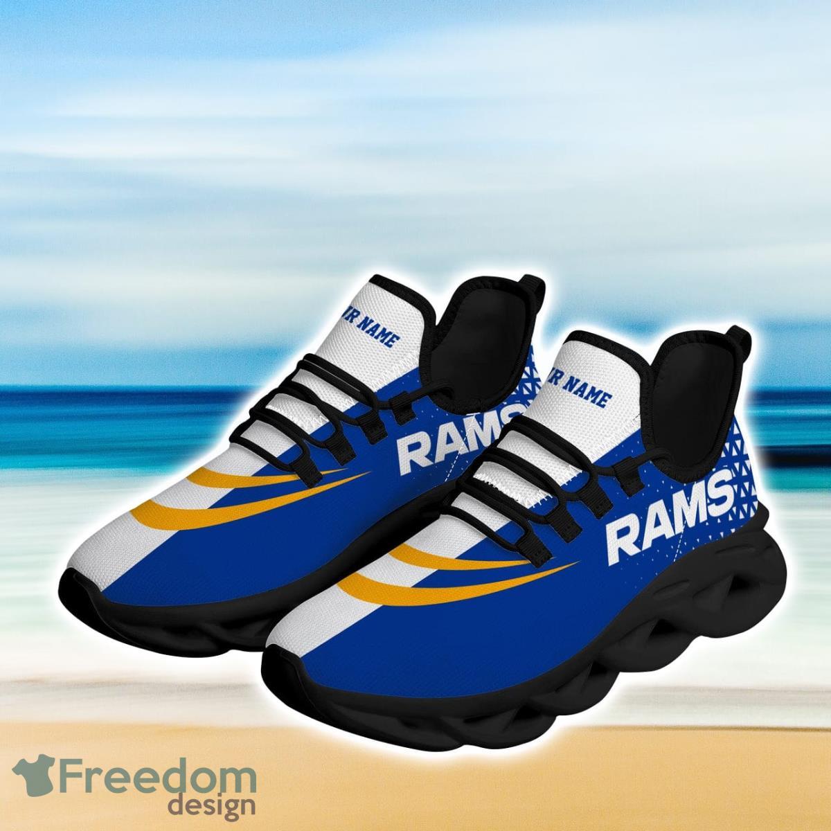 Los Angeles Rams Max Soul Sneakers Running Sport Shoes Custom Name Product Photo 2