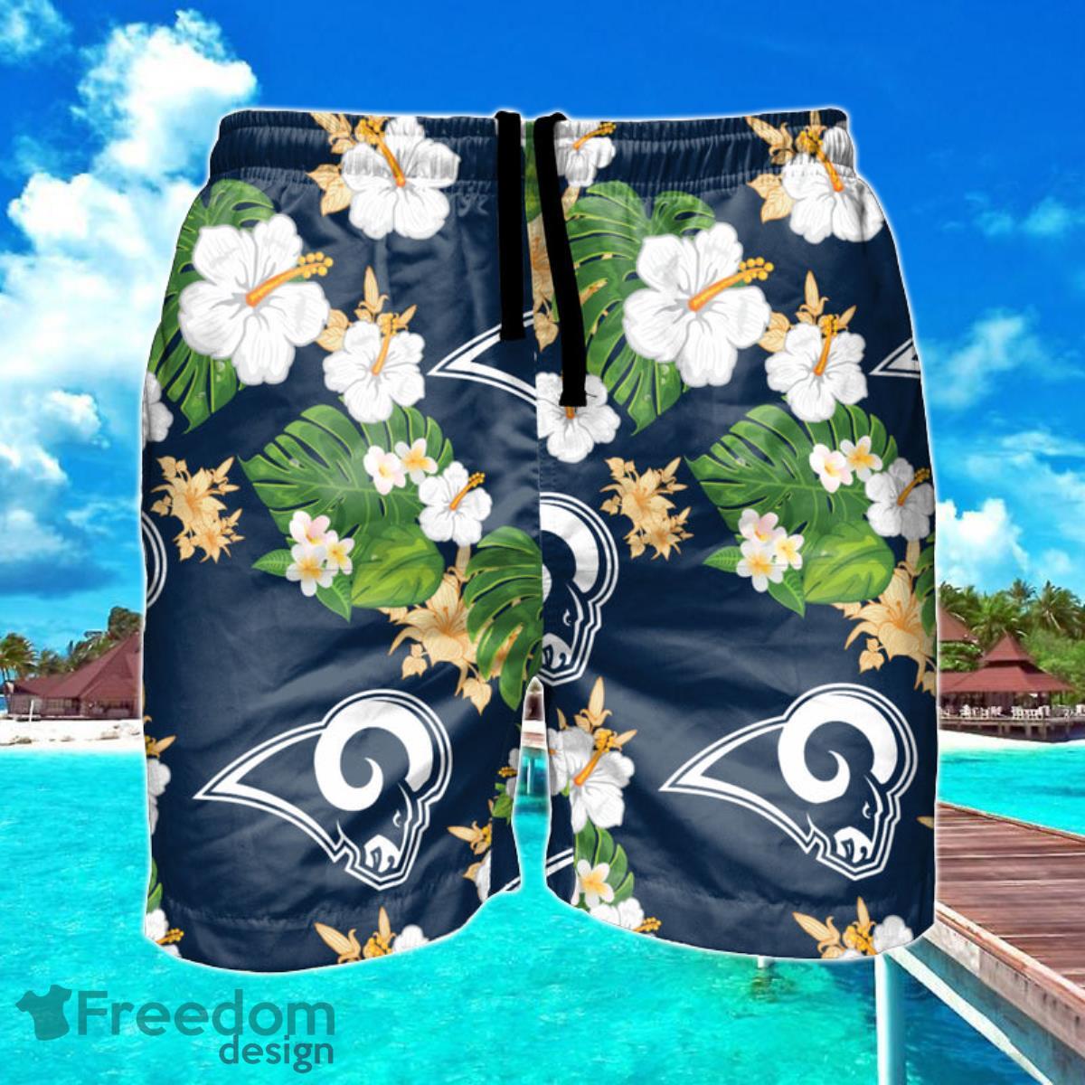 Los Angeles Rams NFL Original Floral Hawaiian Shorts For Summer Beach Product Photo 1