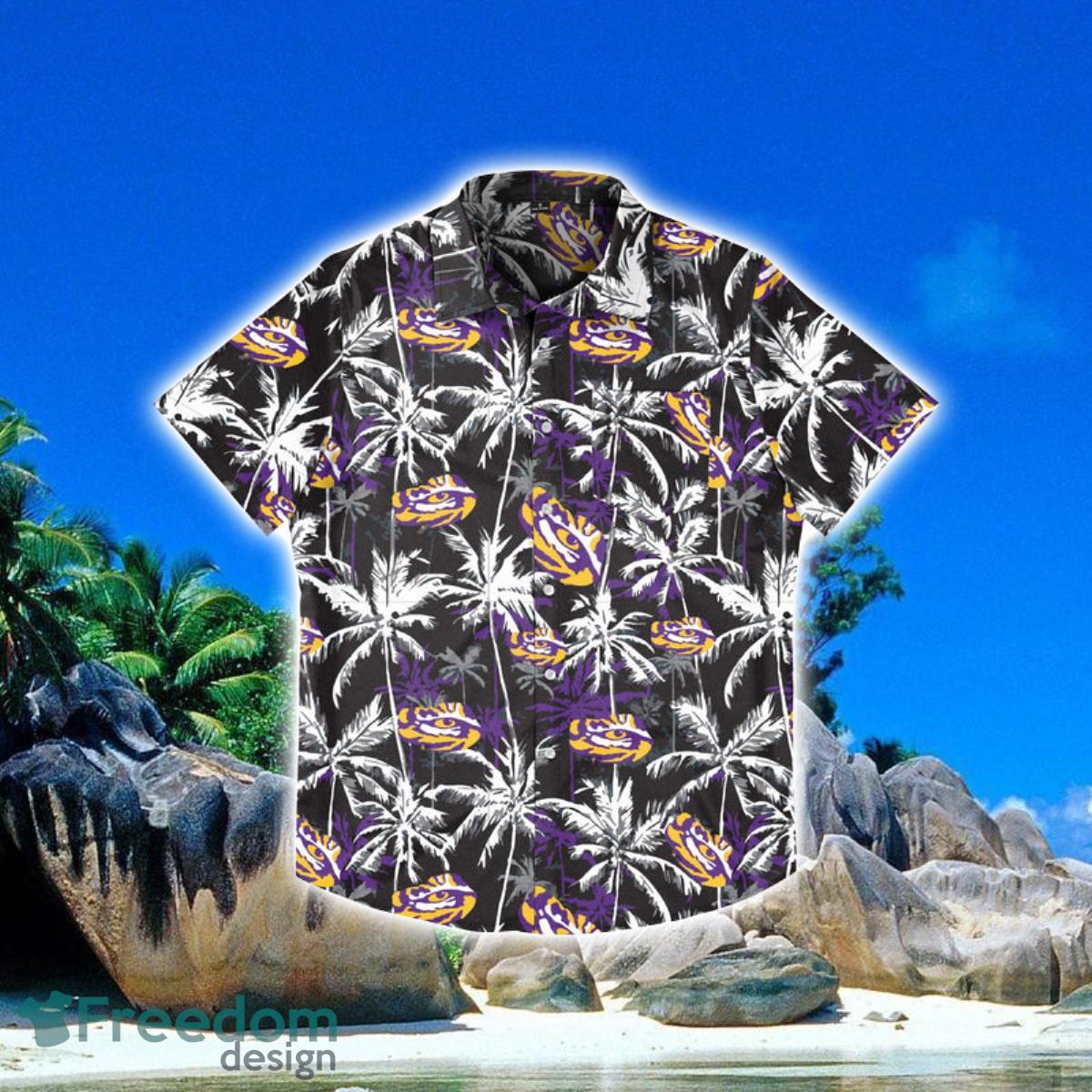 LSU Tigers NCAA Black Floral Hawaiian Shirt Special Gift For Fans Product Photo 1