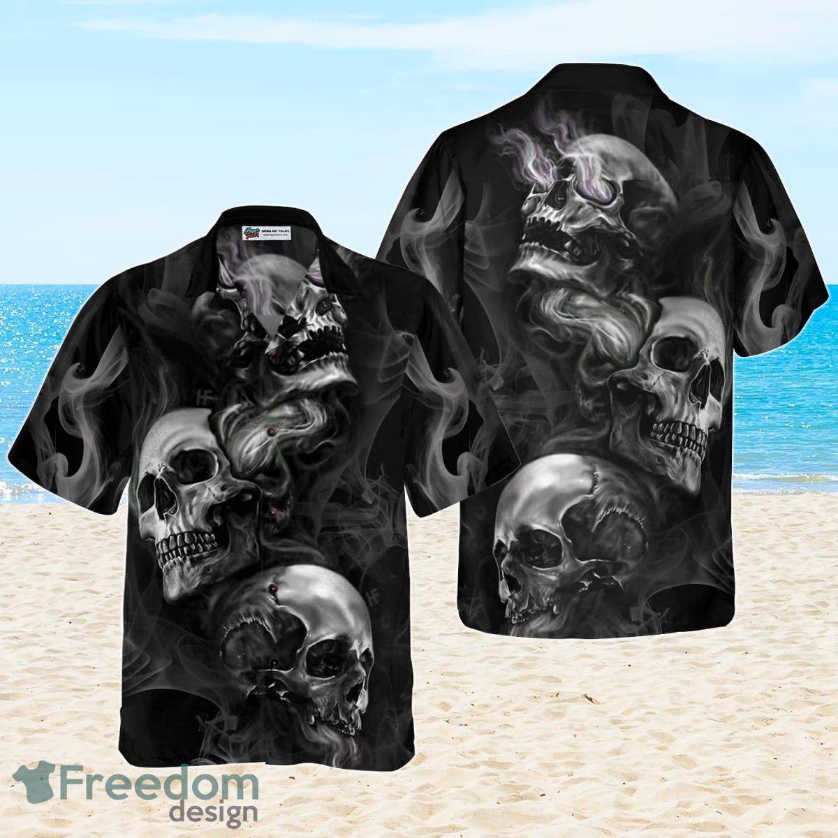 Luxury Skull Smoke Hawaiian Shirt Best Gift For Men And Women Product Photo 2