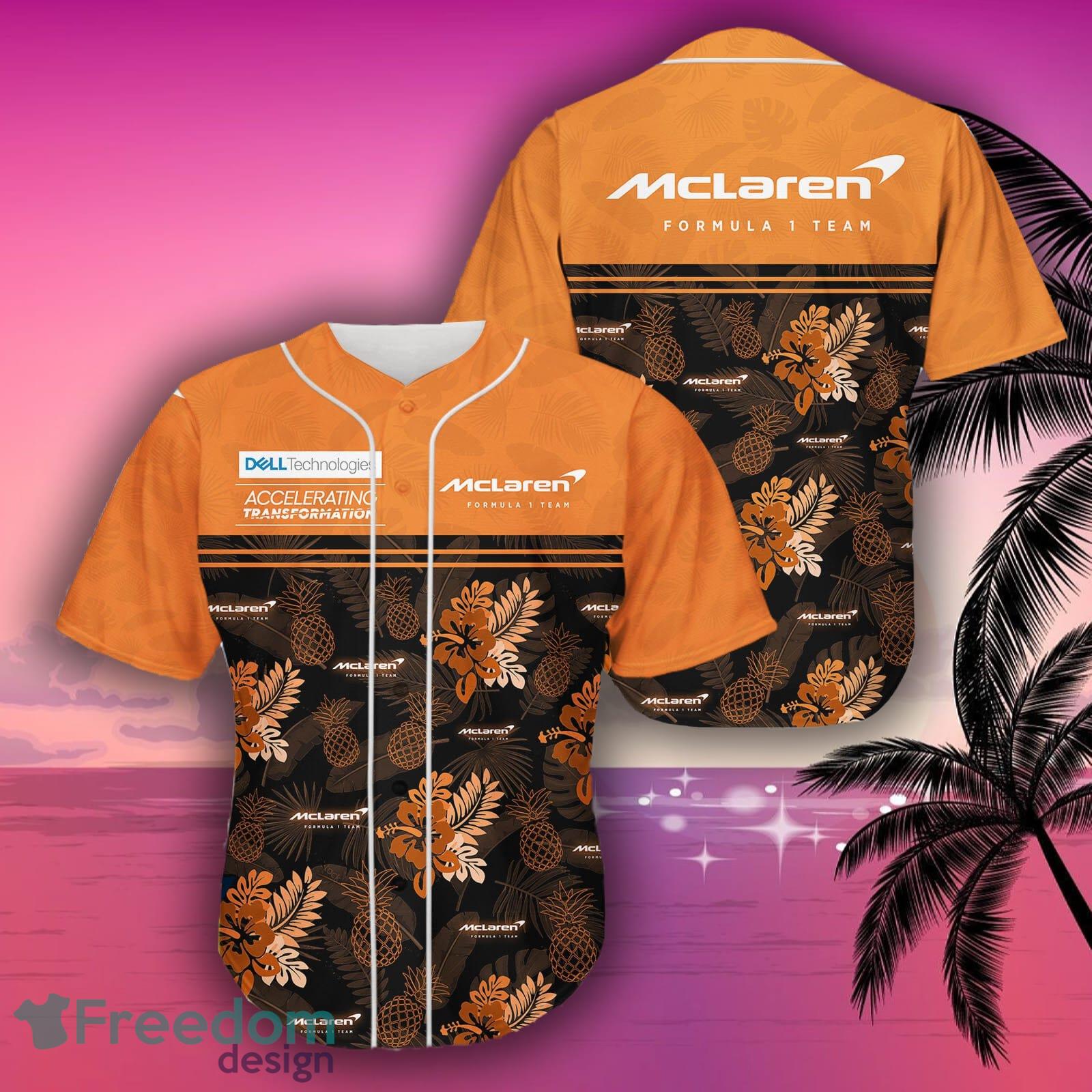 McLaren F1 Men's Hawaiian Button Down Shirt - Orange