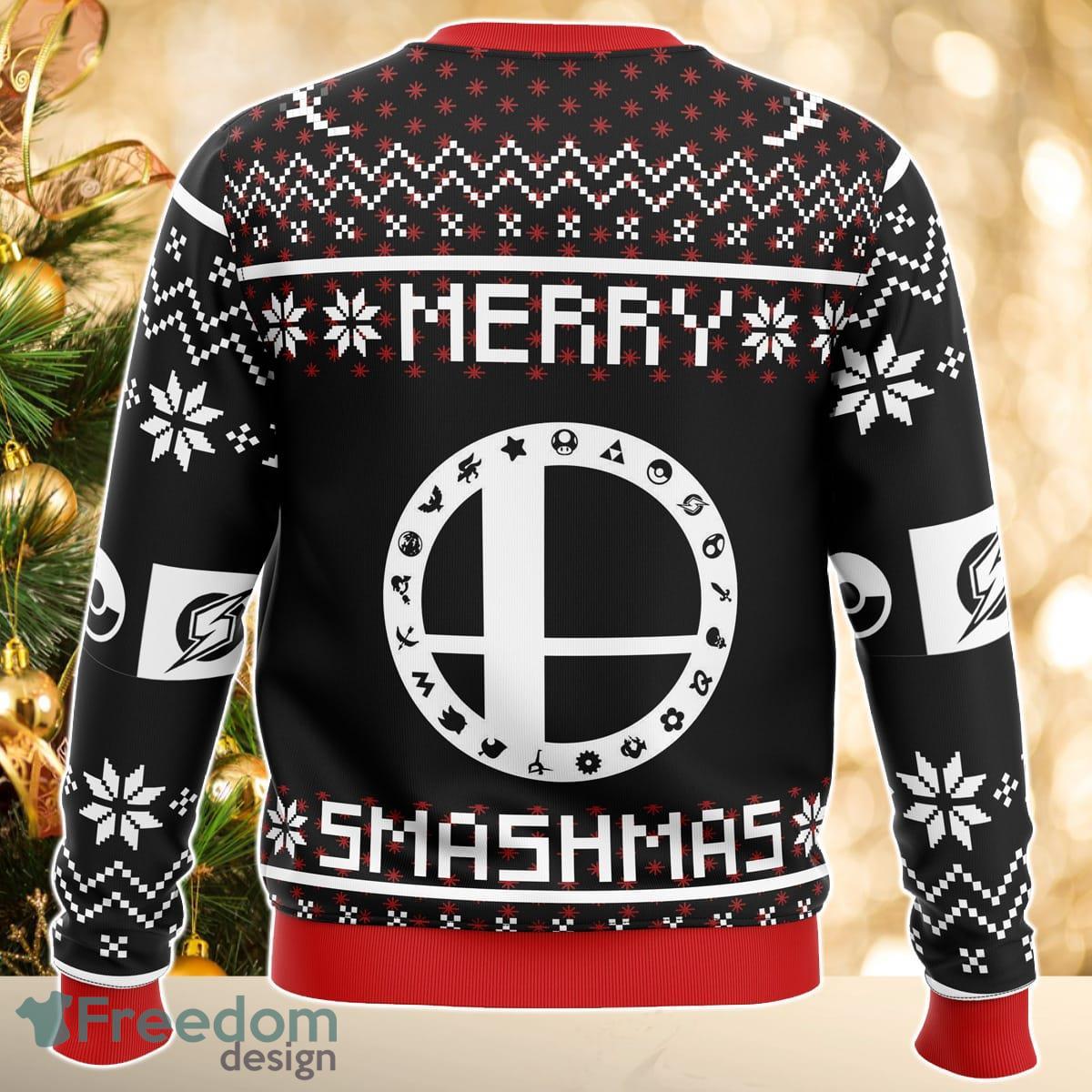 Merry Smashmas Super Smash Bros Ugly Christmas Sweater Great Gift For Men Women Product Photo 2