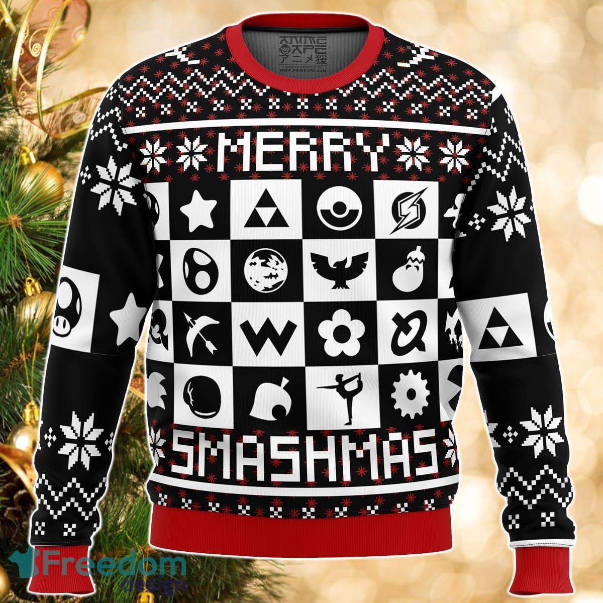 Merry Smashmas Super Smash Bros Ugly Christmas Sweater Great Gift For Men Women Product Photo 1