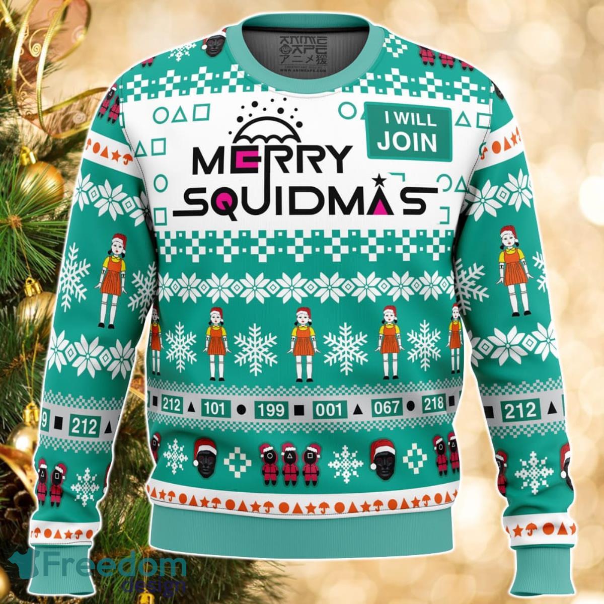 Merry Squidmas Squid Game Christmas Sweater Great Gift For Men Women Product Photo 1