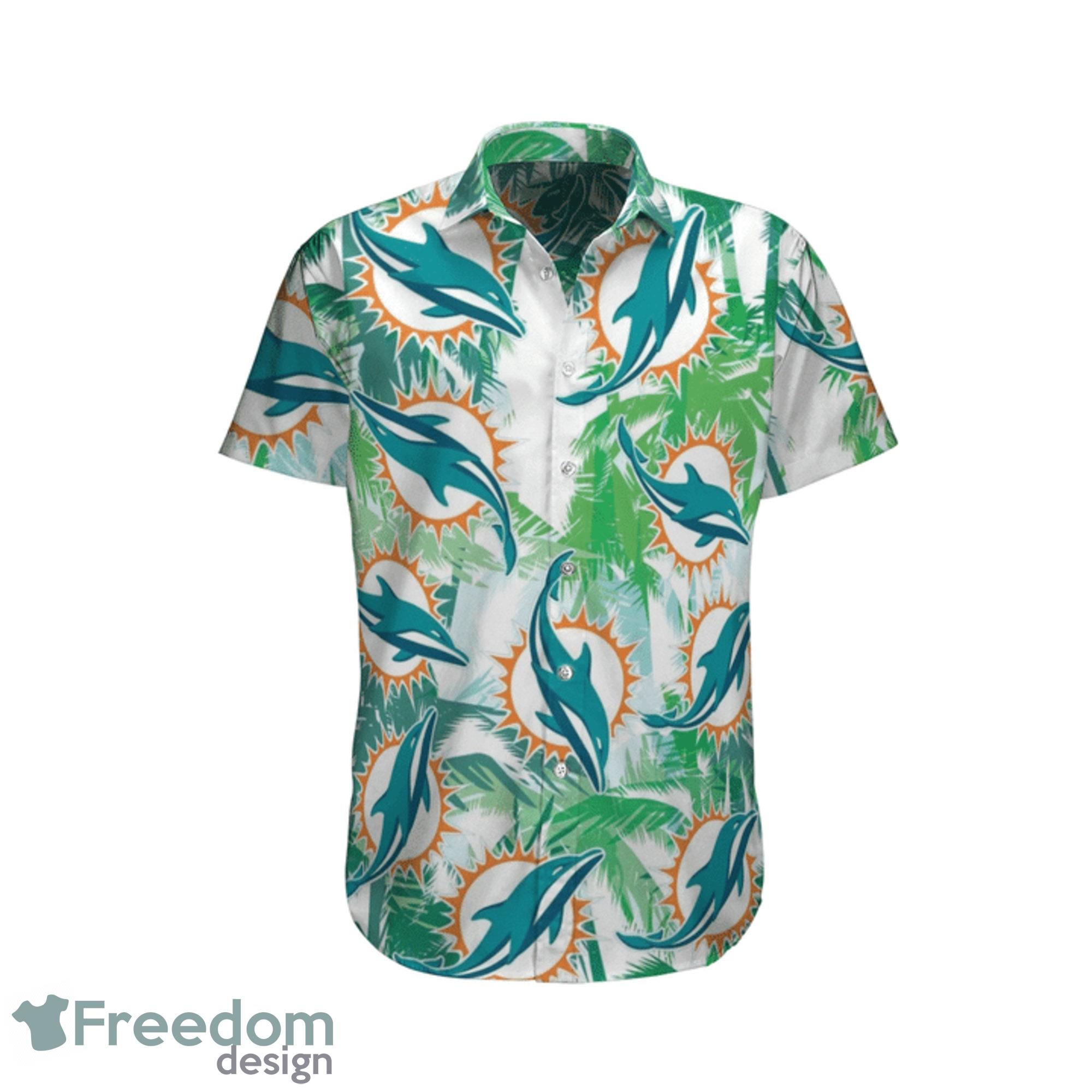 Miami Dolphins Hawaiian Top Mens Casual Button-down Top Summer