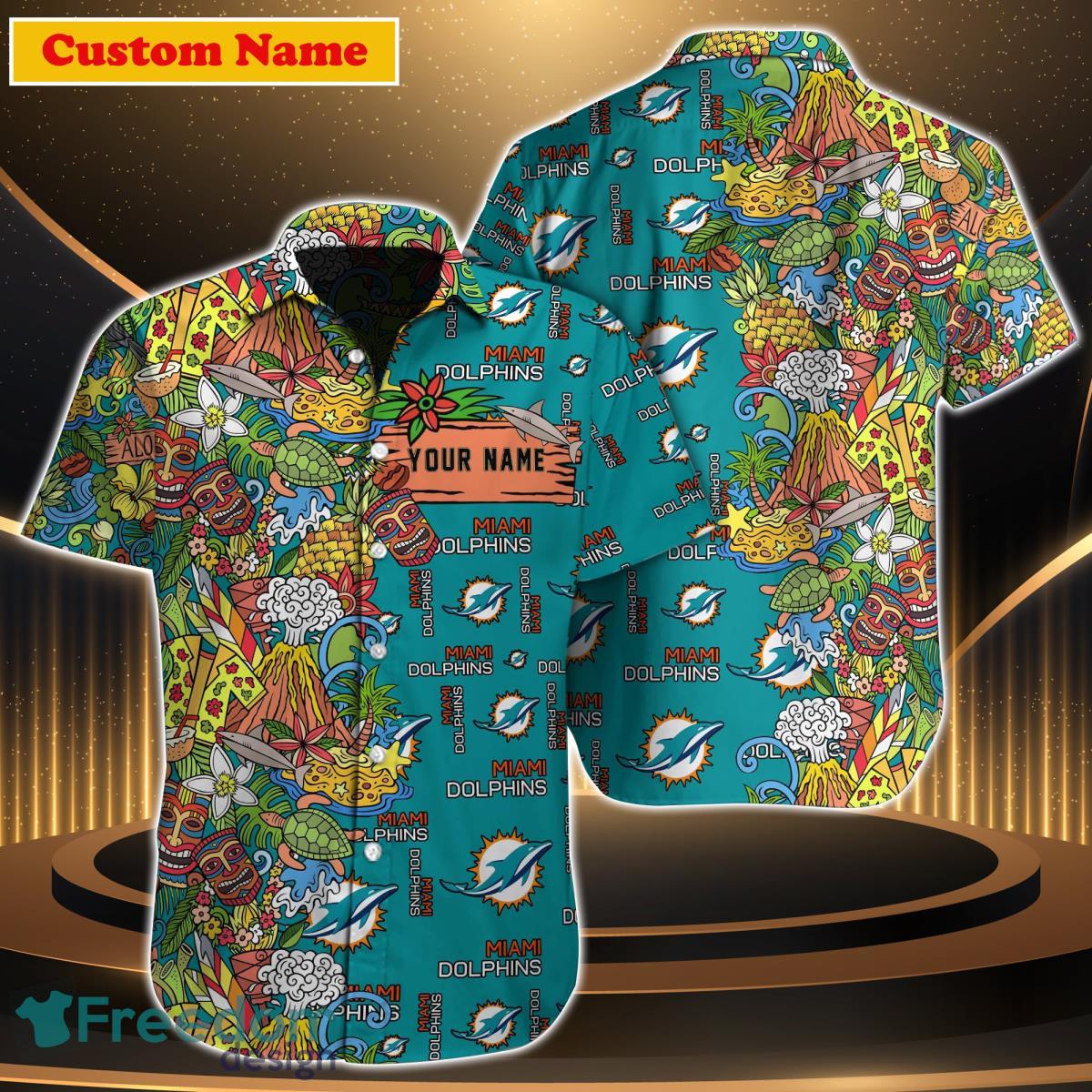 Miami Dolphins Sugar Skull Nfl Hawaiian Shirt For Fans