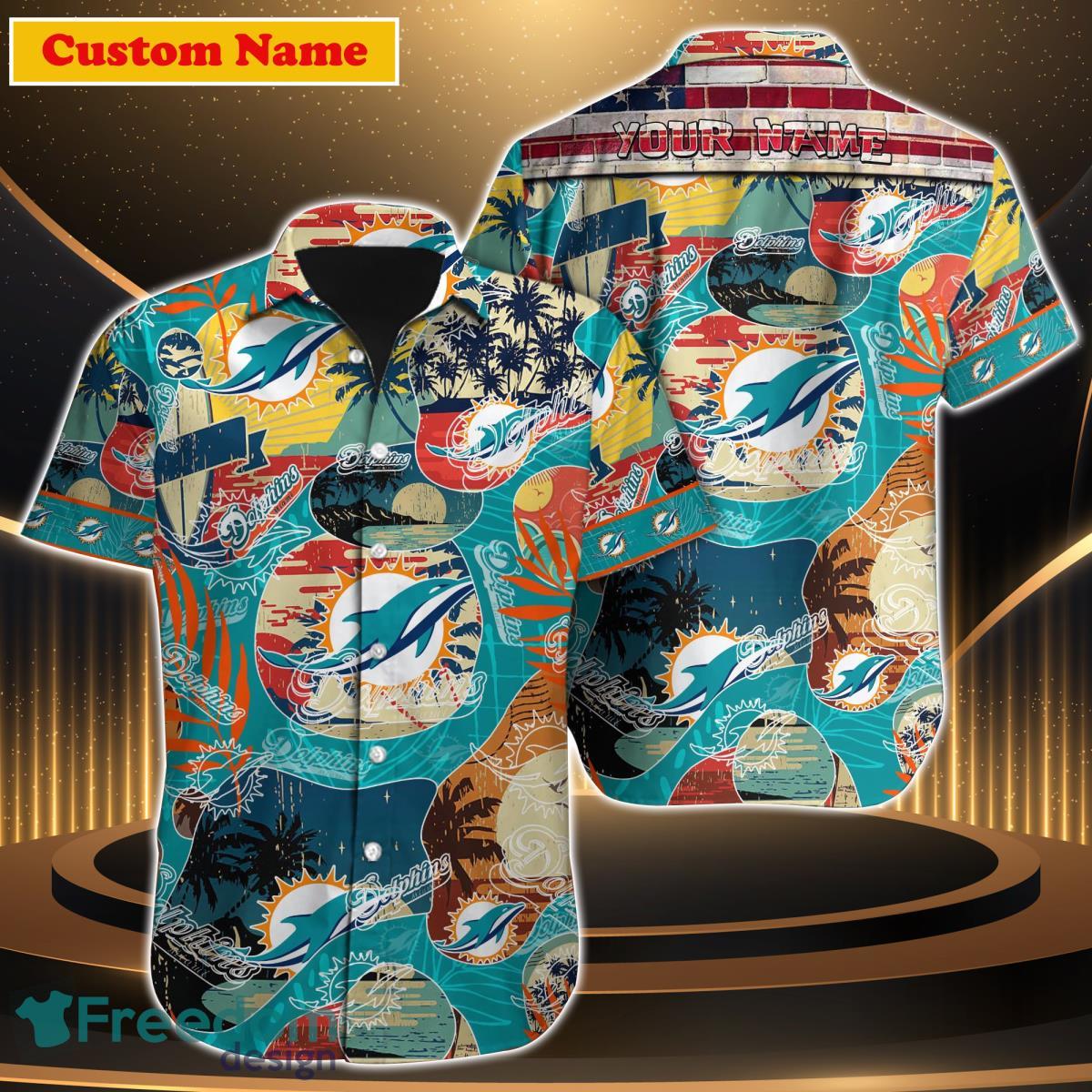 Miami Dolphins NFL Custom Name Champion Hawaiian Shirt For Fans