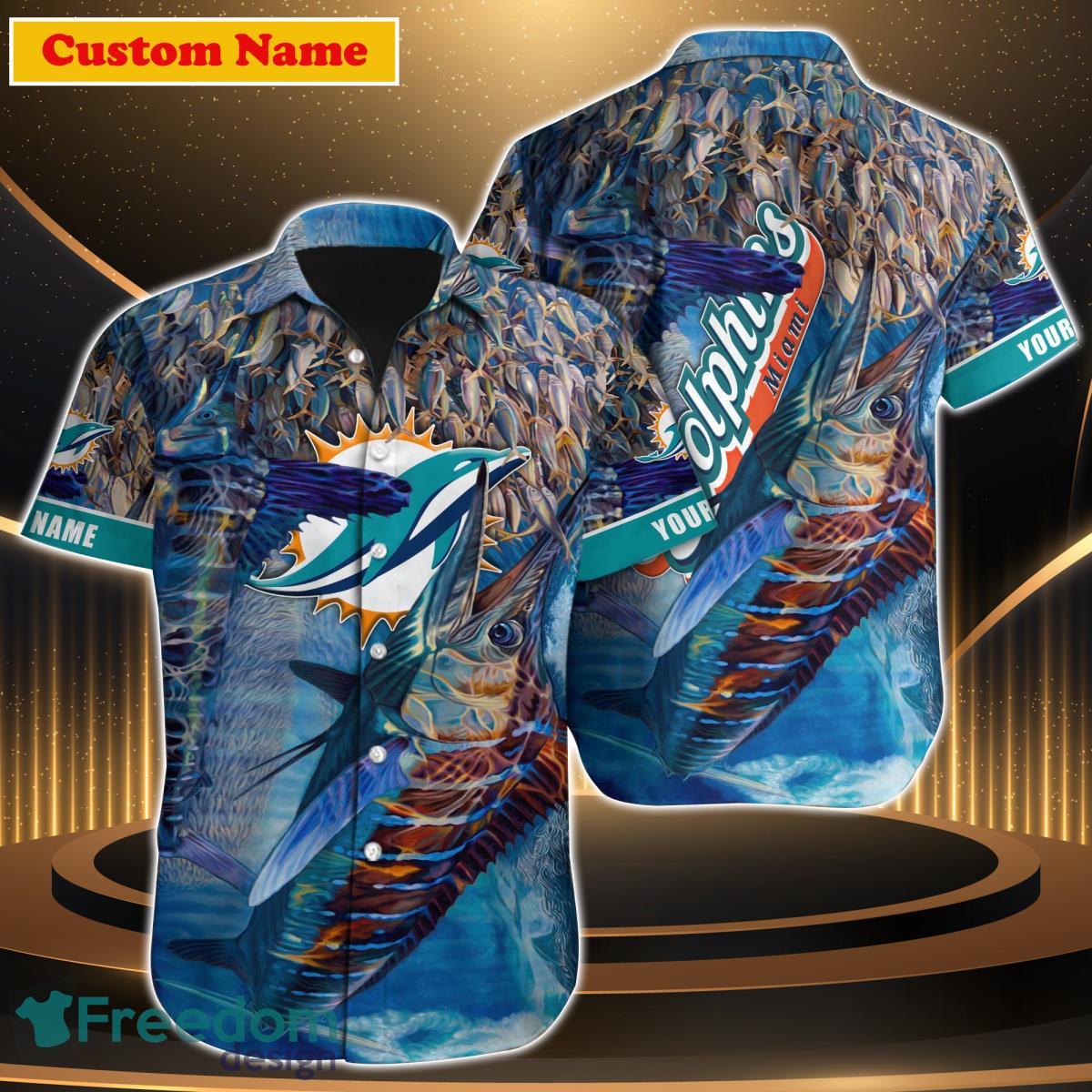 Miami Dolphins NFL Sea Wave And Dolphin Custom Name