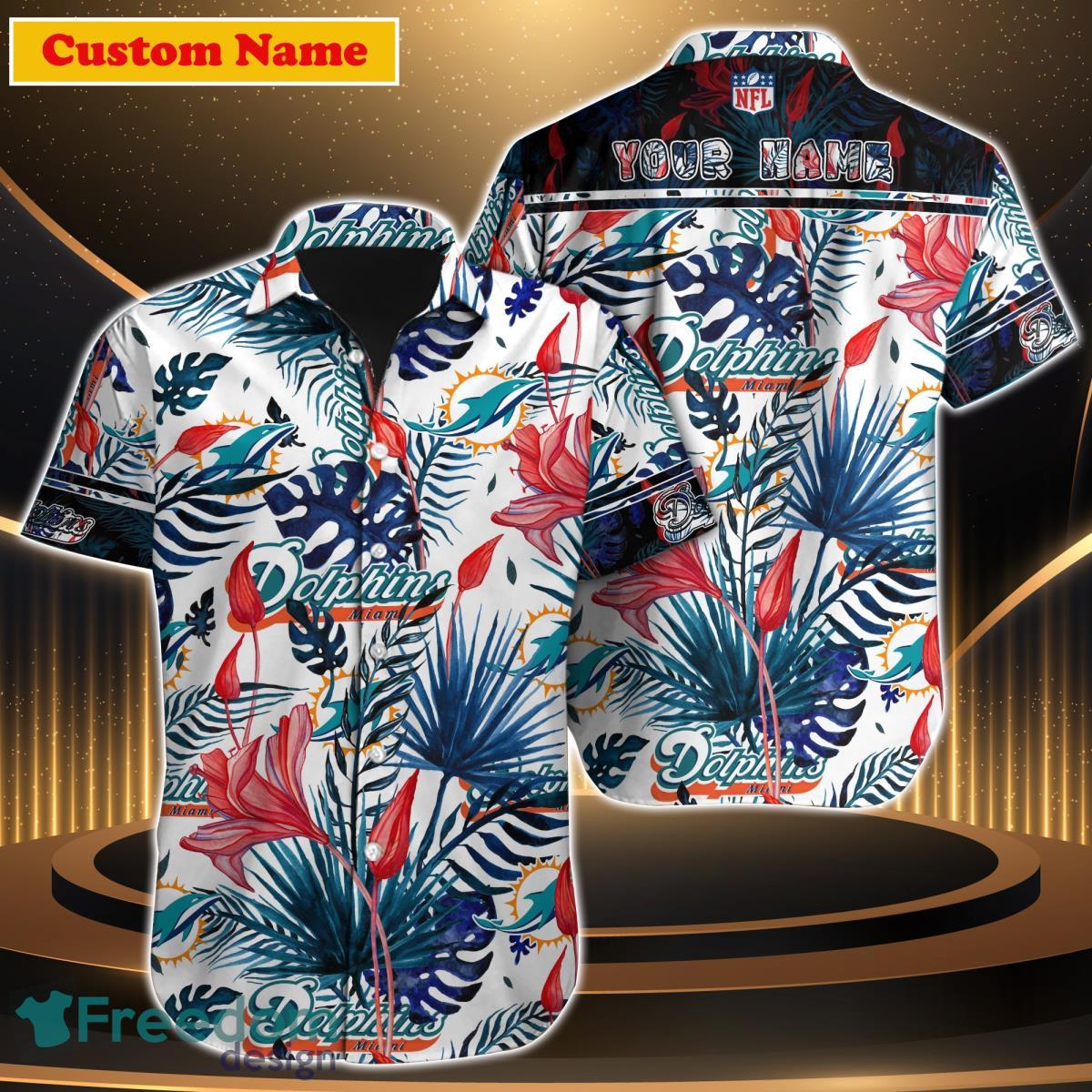 Miami Dolphins NFL Custom Name Hawaiian Shirt Gift For Men Women Product Photo 1