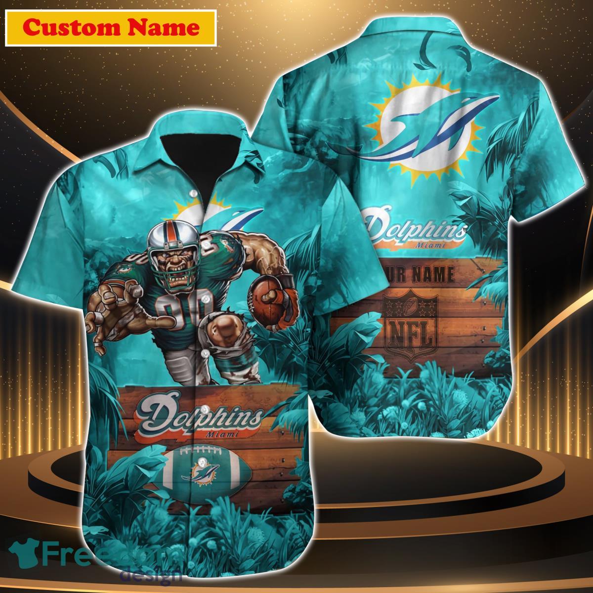 Miami Dolphins NFL Custom Name Hawaiian Shirt Unique Gift For Men Women Fans Product Photo 1