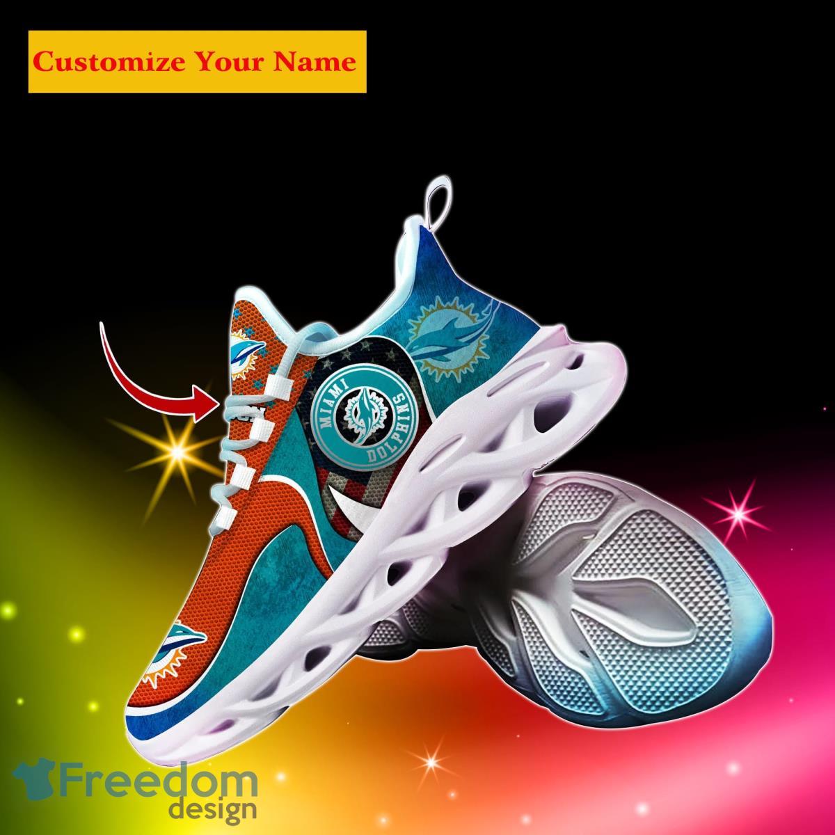 Miami Dolphins Shoes Unisex American Football Custom Printed Black Sneakers