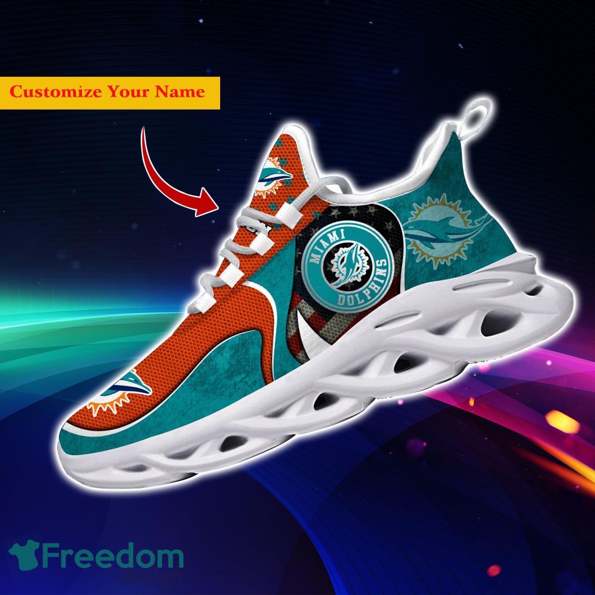 Miami Dolphins NFL Clunky Sneakers Custom Name Sport Max Soul Shoes For Fan