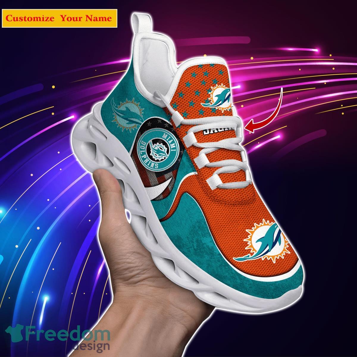 Miami Dolphins NFL Clunky Sneakers Custom Name Sport Max Soul Shoes For Fan