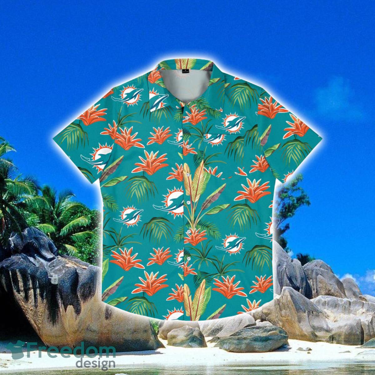 Miami Dolphins NFL Mens Victory Vacay Hawaiian Shirt - Freedomdesign