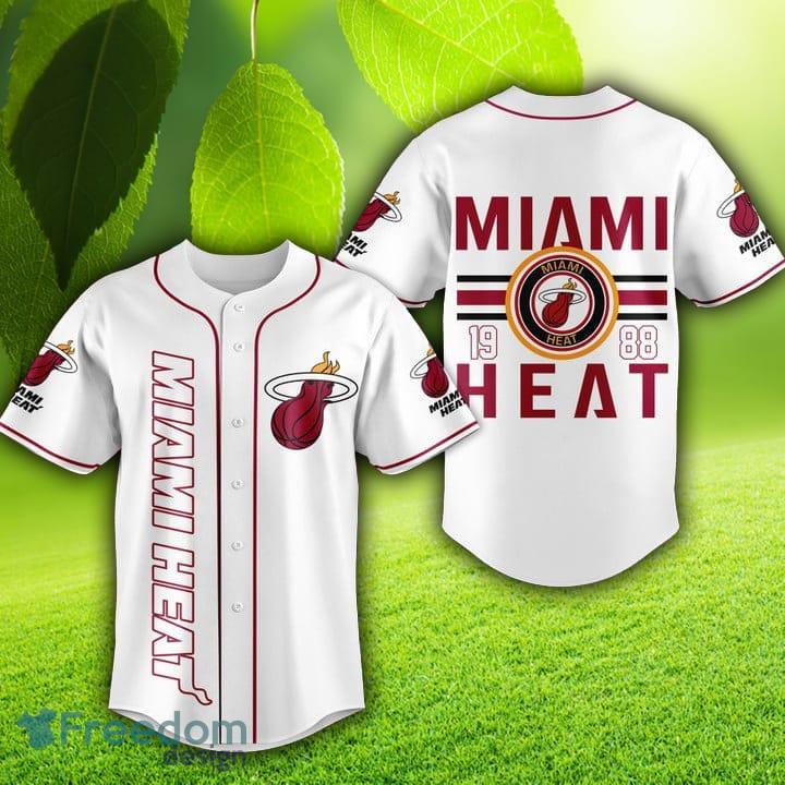 Miami Heat NBA 1988 White Red Baseball Jersey Gift For Men And