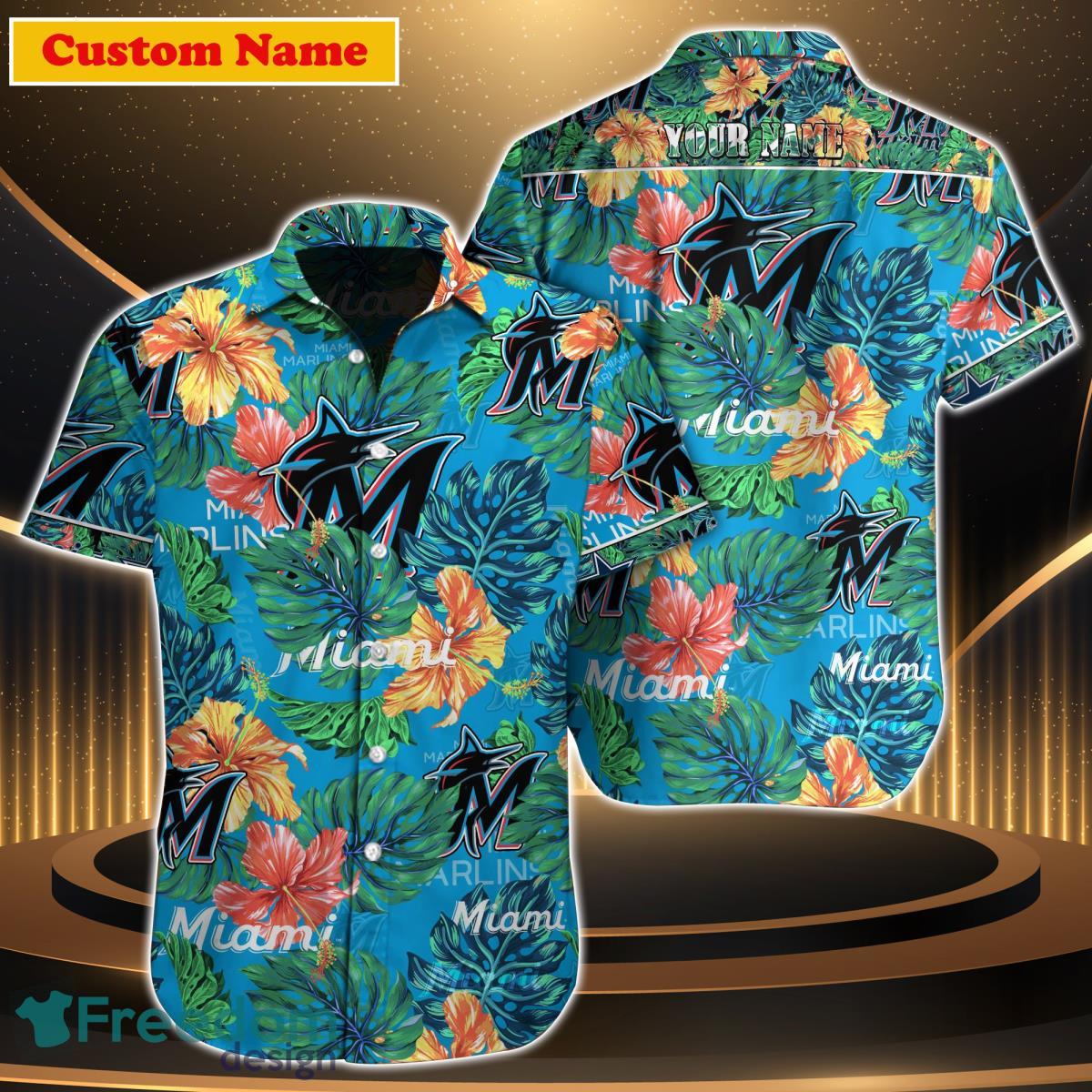 MLB Summer Aloha Miami Marlins Logo Hawaiian Shirt For Fans - Freedomdesign