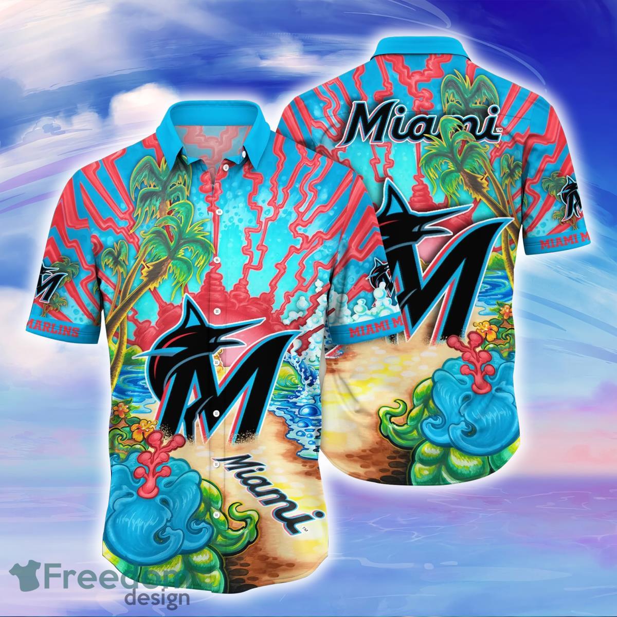 MLB Miami Marlins Hawaiian Shirt Baseball Team Logo Gift For Loyal