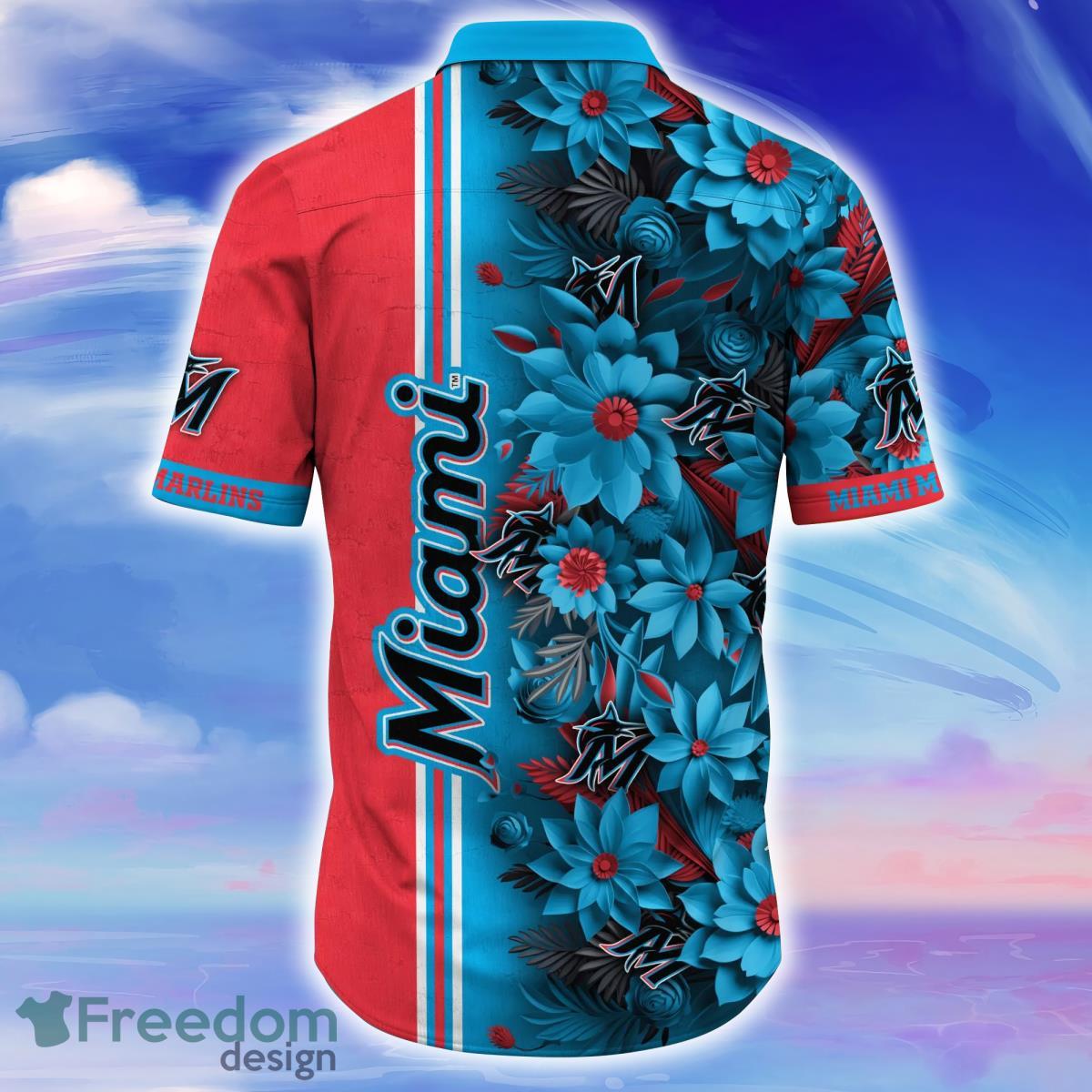MLB Summer Aloha Miami Marlins Logo Hawaiian Shirt For Fans - Freedomdesign