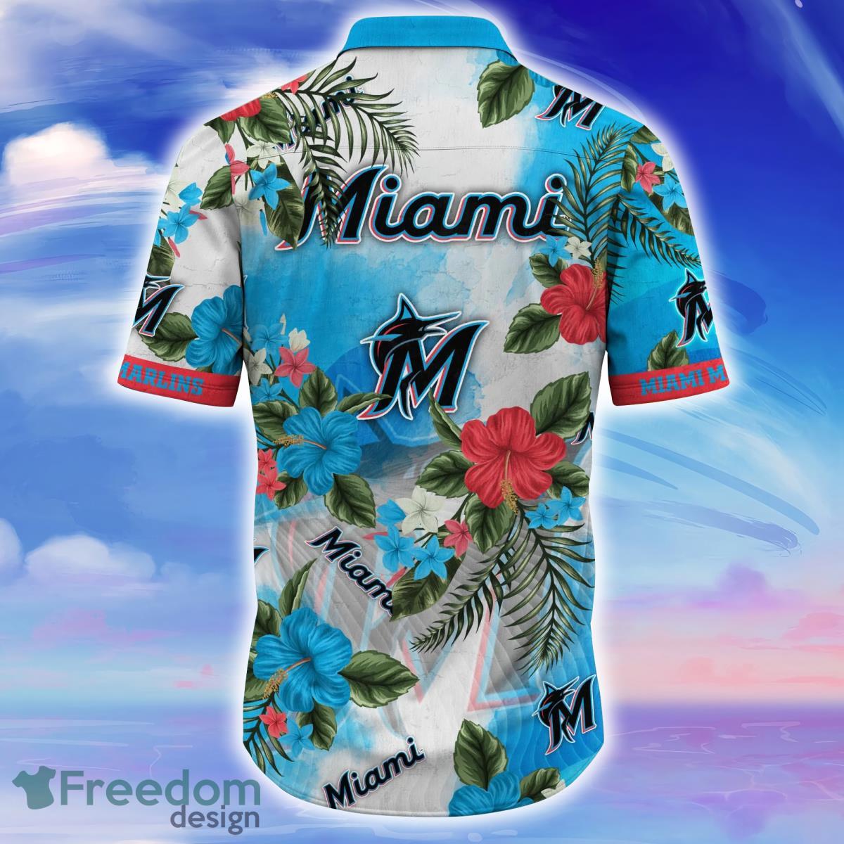 Miami Marlins MLB Flower All Over Print 3D Hawaiian Shirt - Limotees