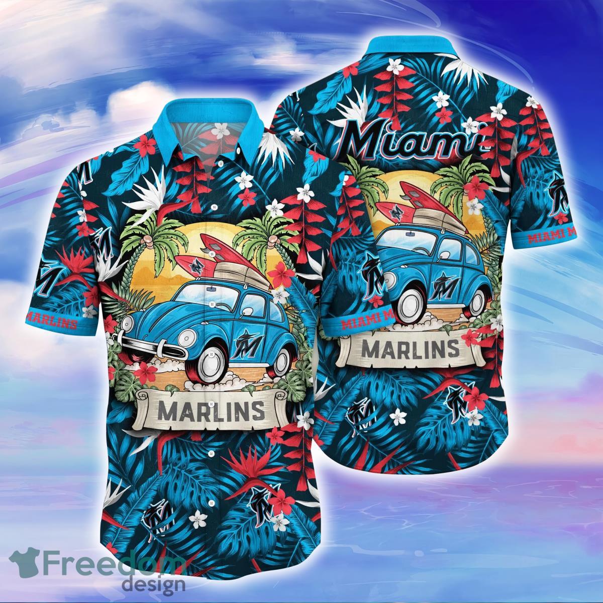 Miami Marlins MLB Hawaiian Shirt Golden Hourtime Aloha Shirt