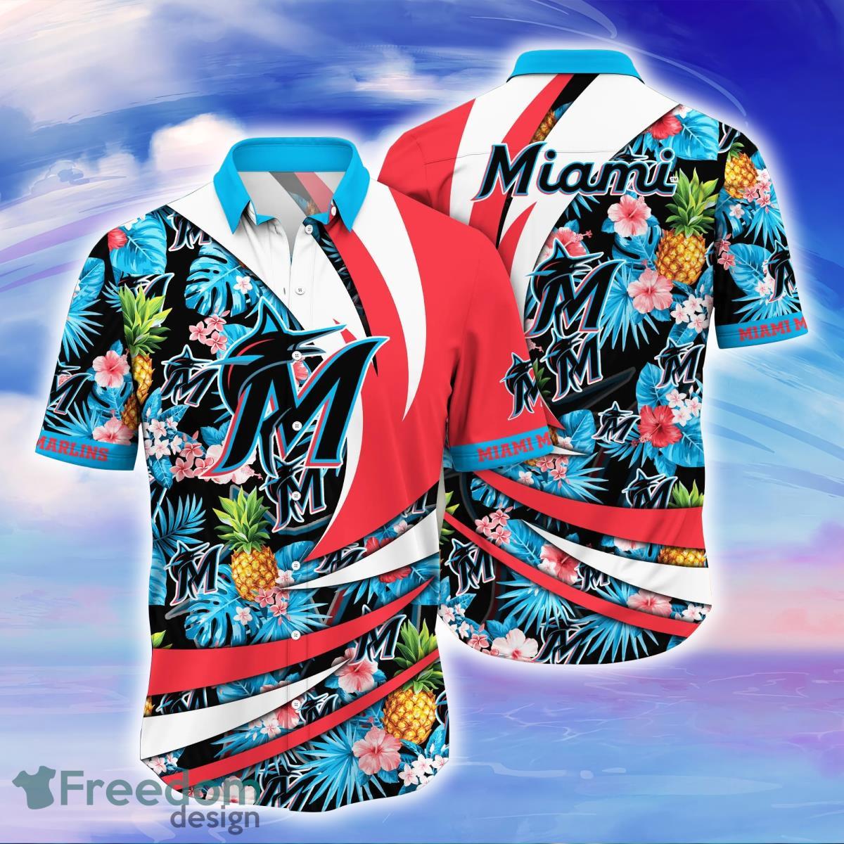 Miami Marlins MLB Flower Hawaiian Shirt Style Gift For Men Women