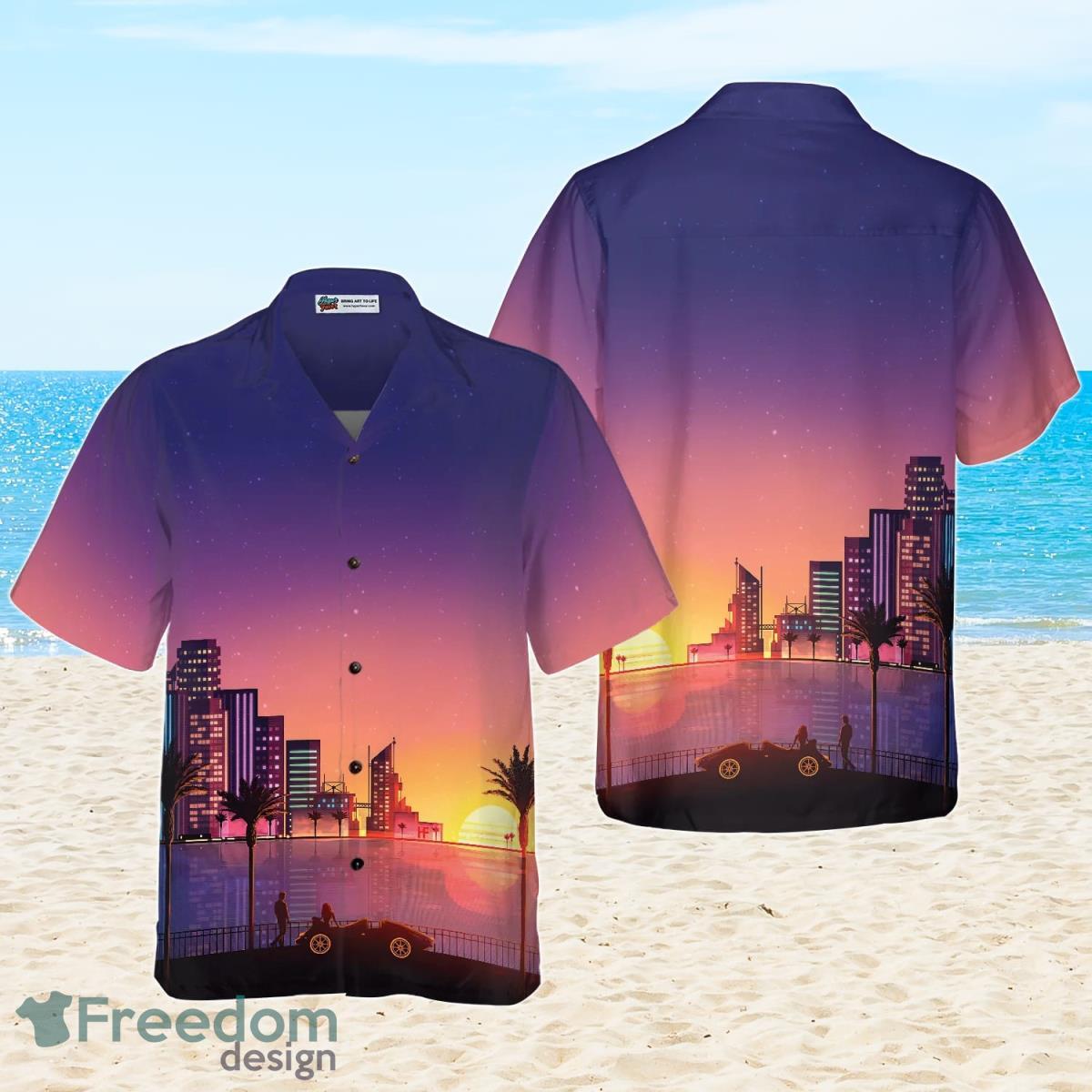 Miami Sunset Hawaiian Shirt Best Gift For Men And Women Product Photo 1