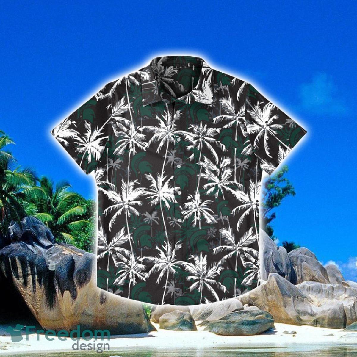 Michigan State Spartans NCAA Black Floral Hawaiian Shirt Special Gift For Fans Product Photo 1