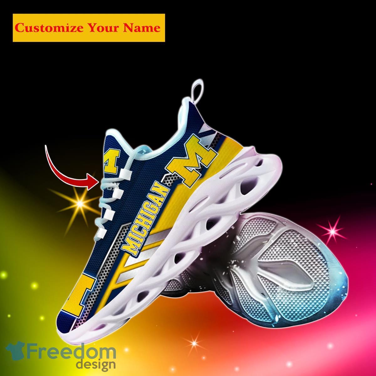 Michigan Wolverines NCAA2 Custom Name Max Soul Shoes Bet Gift For Men Women Fans Product Photo 2