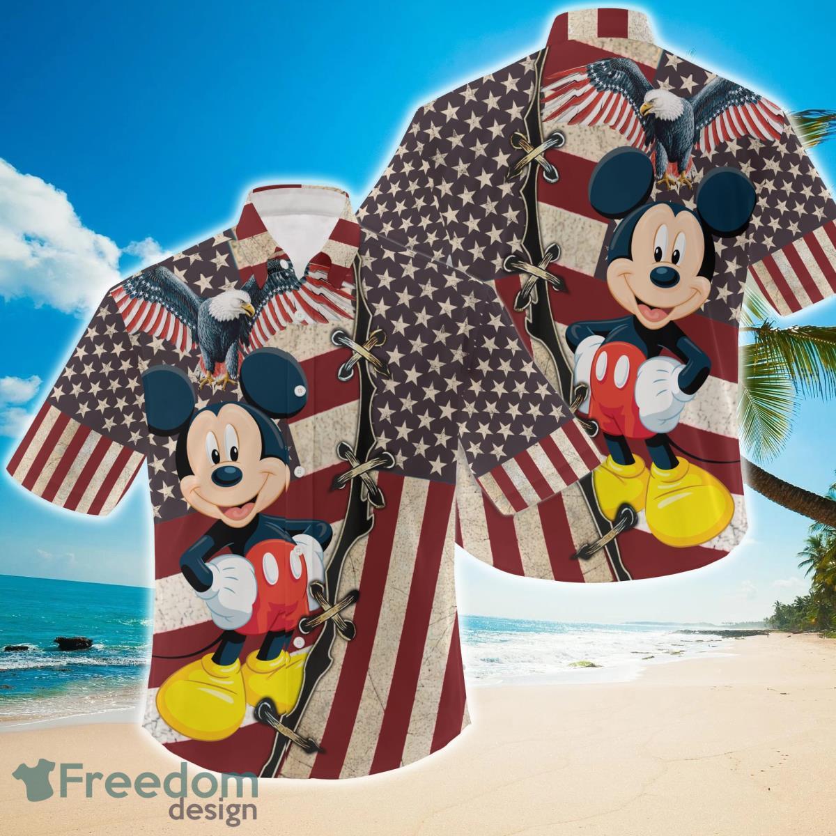 Mickey Mouse Hawaiian Shirt 4th July US Flag Patriot Day Hawaii Shirt Product Photo 1