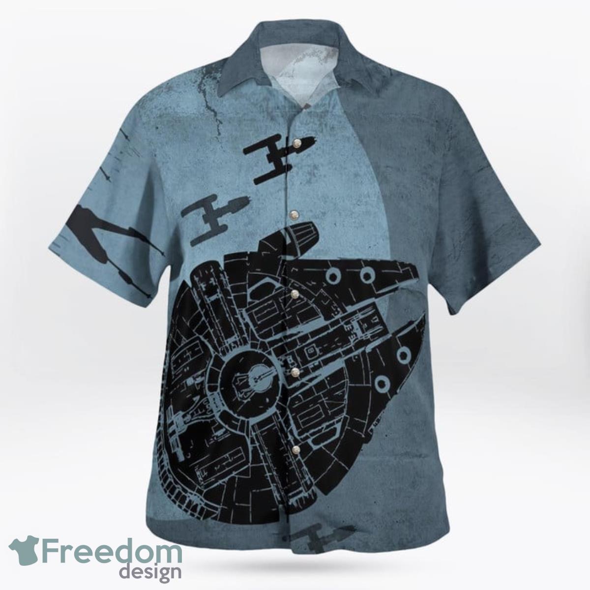 Millennium Falcon Star Trekar War Hawaiian Shirt And Short For Fans Product Photo 2