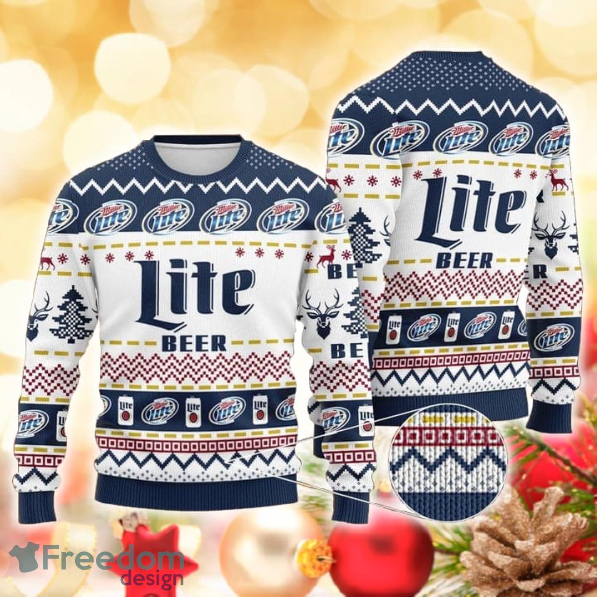 Miller Lite Christmas 3D Sweater Ugly Christmas Sweater For Men Women Product Photo 1