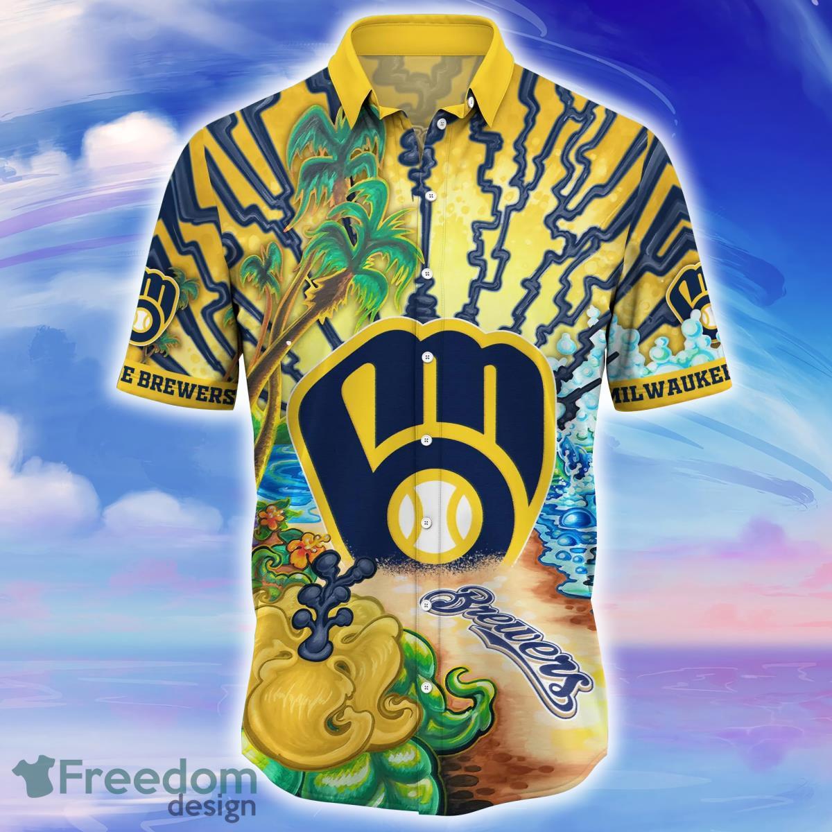Custom Name For Fans Milwaukee Brewers MLB Flower Tropical Hawaiian Shirt  Summer Gift For Men And Women