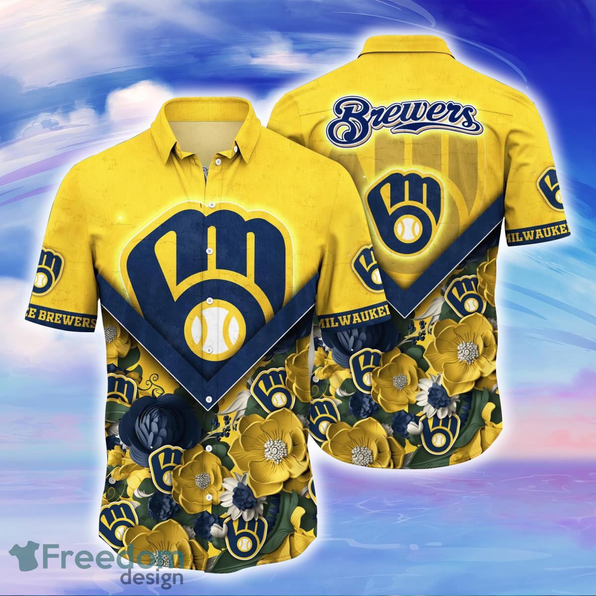 Milwaukee Brewers MLB Flower Hawaiian Shirt Special Gift For Men