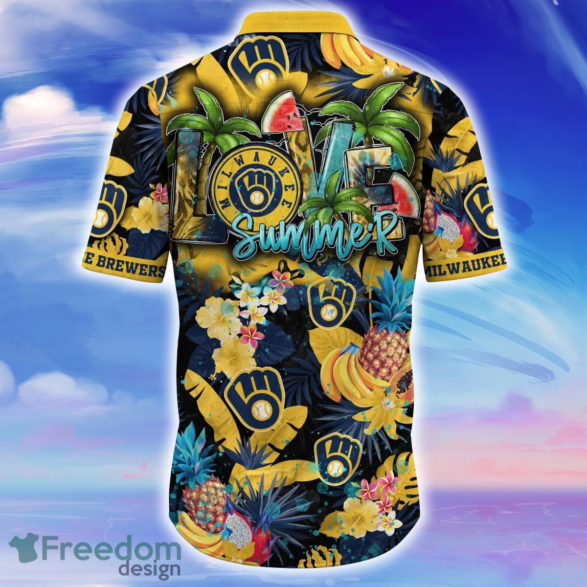 Milwaukee Brewers MLB Flower Hawaiian Shirt Great Gift For Fans -  Freedomdesign