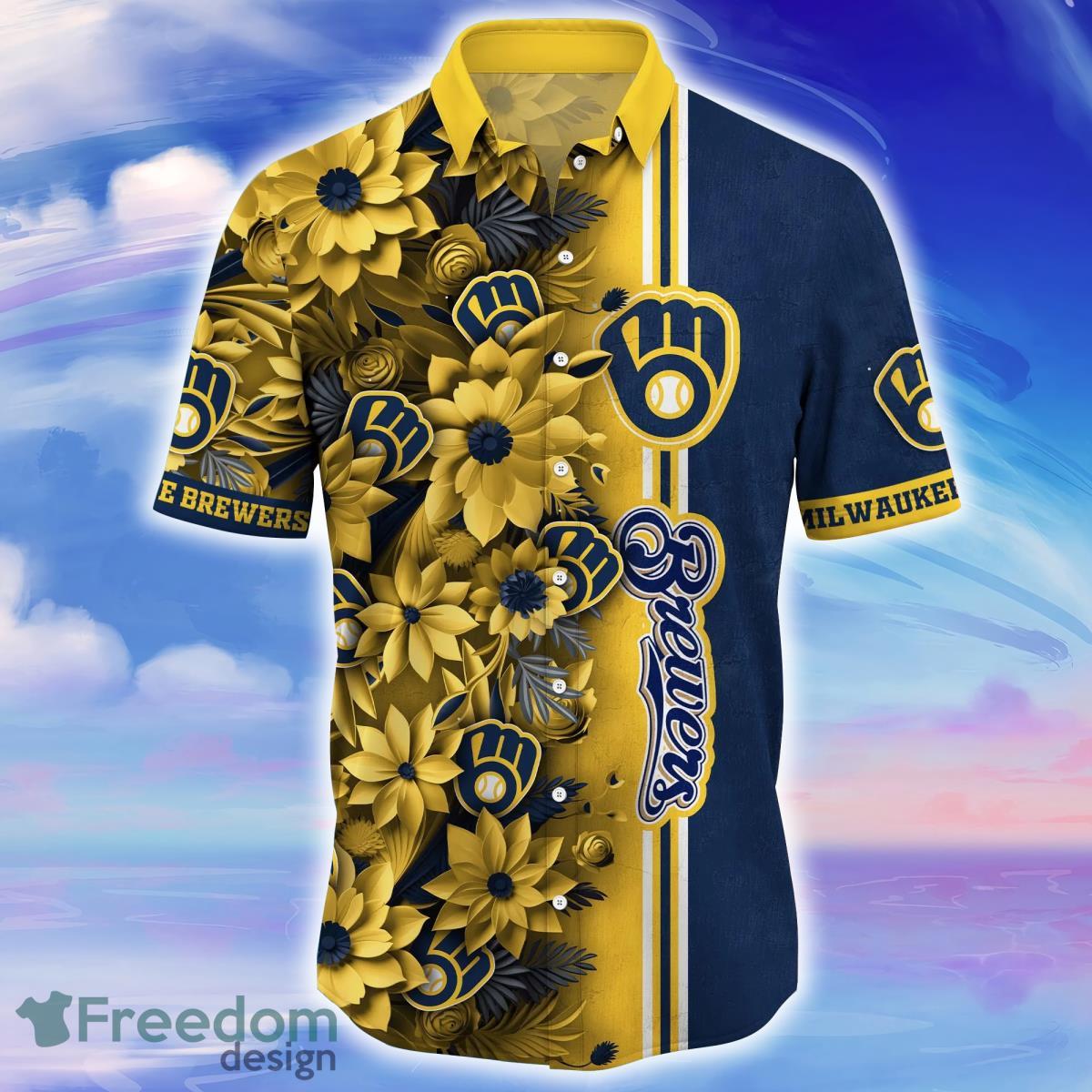Milwaukee Brewers MLB Flower Hawaiian Shirt For Men Women Impressive Gift  For Fans - Freedomdesign
