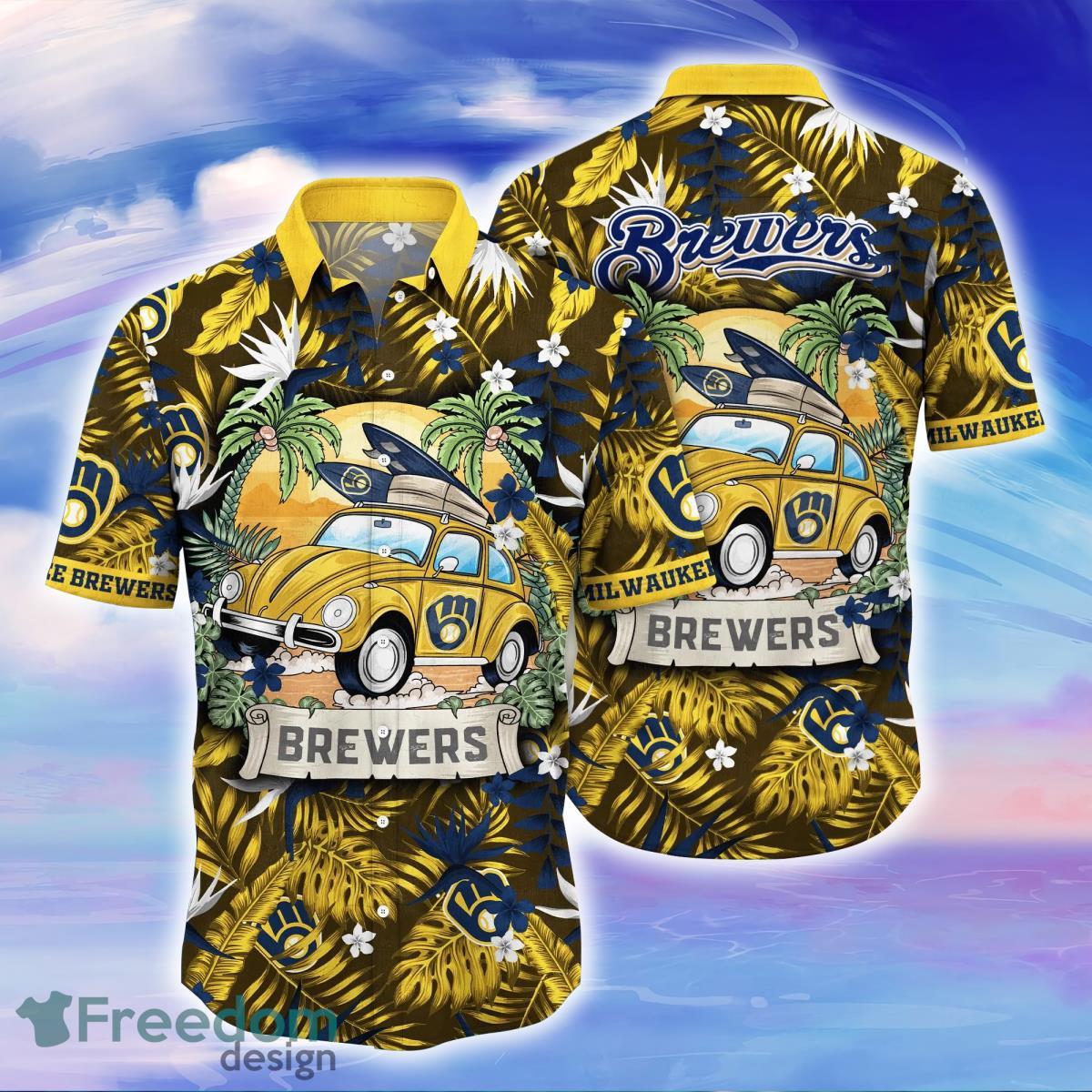 Milwaukee Brewers MLB Flower Hawaiian Shirt Great Gift For Men Women Fans -  Freedomdesign
