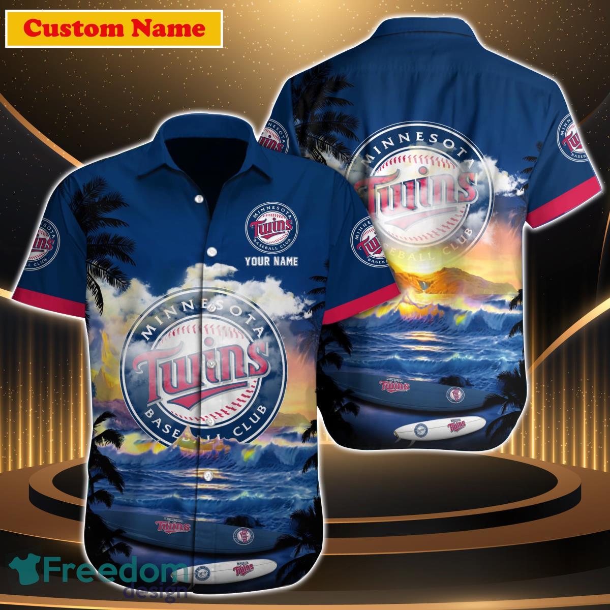 Custom Name MLB Minnesota Twins Special Hawaiian Design Button