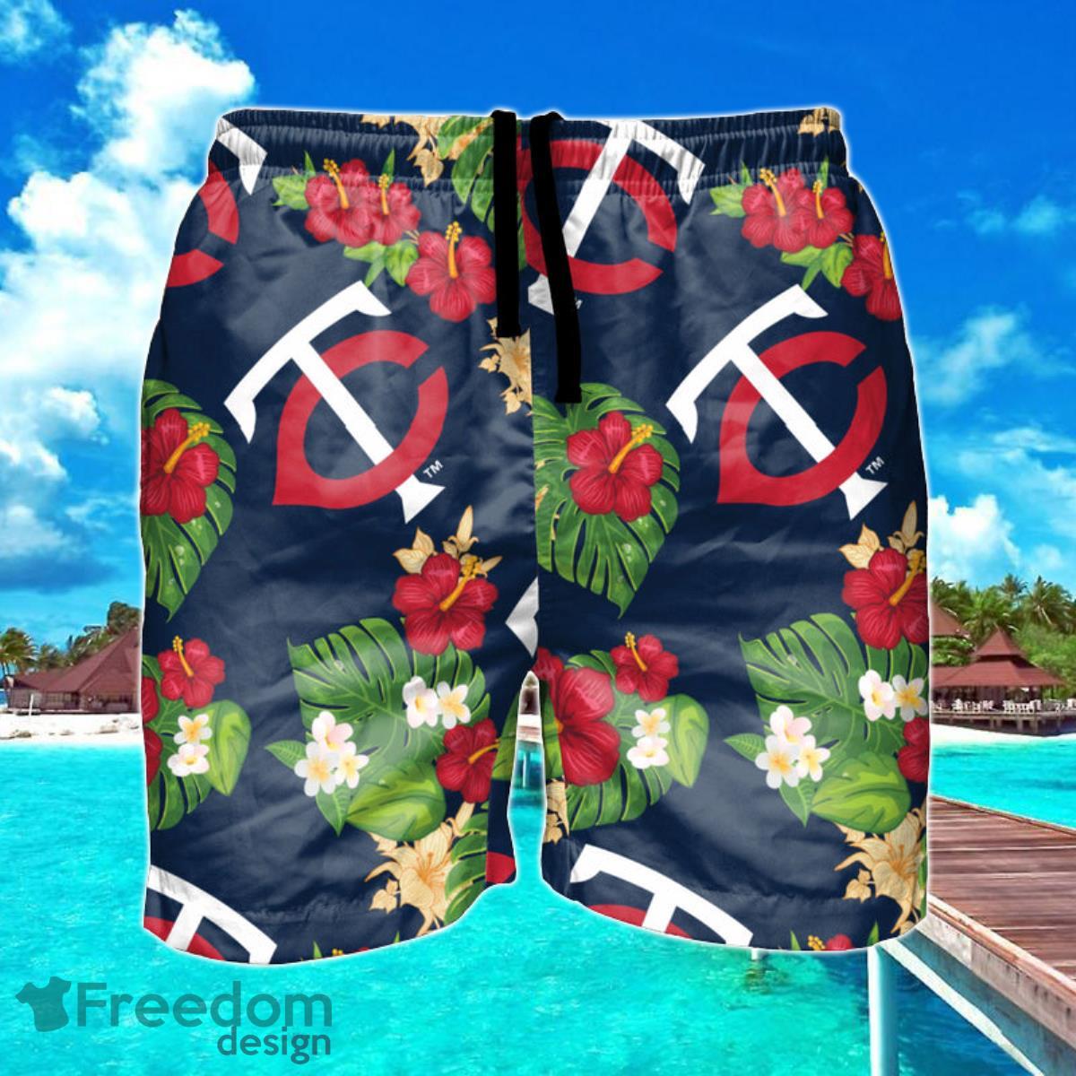 Minnesota Twins MLB Floral Hawaiian Shorts For Summer Beach Product Photo 1