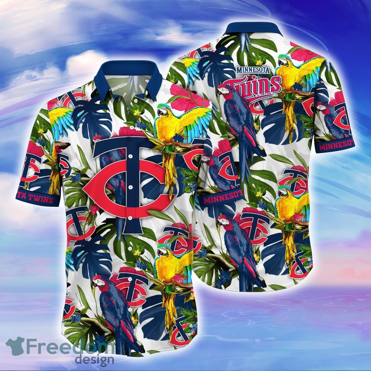MN Twins Hawaiian Shirt Tropical Flower Logo Minnesota Twins Gift