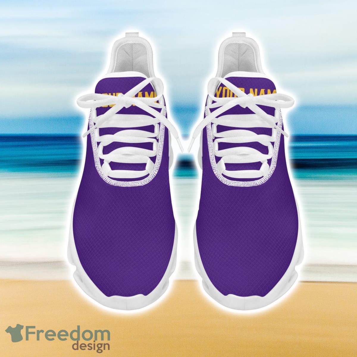 Minnesota Vikings Yellow And Purple Max Soul Sneakers Running Shoes