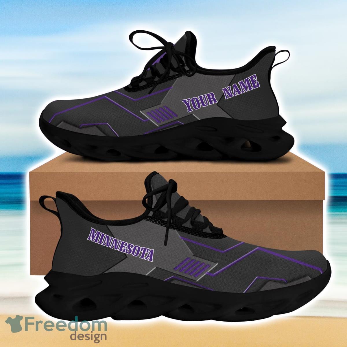 Minnesota Vikings Max Soul Sneakers Running Sport Shoes Custom Name Product Photo 2